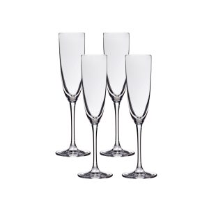 Lucaris Tokyo Temptation Champagne Glasses (4-Pieces). 5-ounce. Dishwasher Safe. Lead-free Crystalline